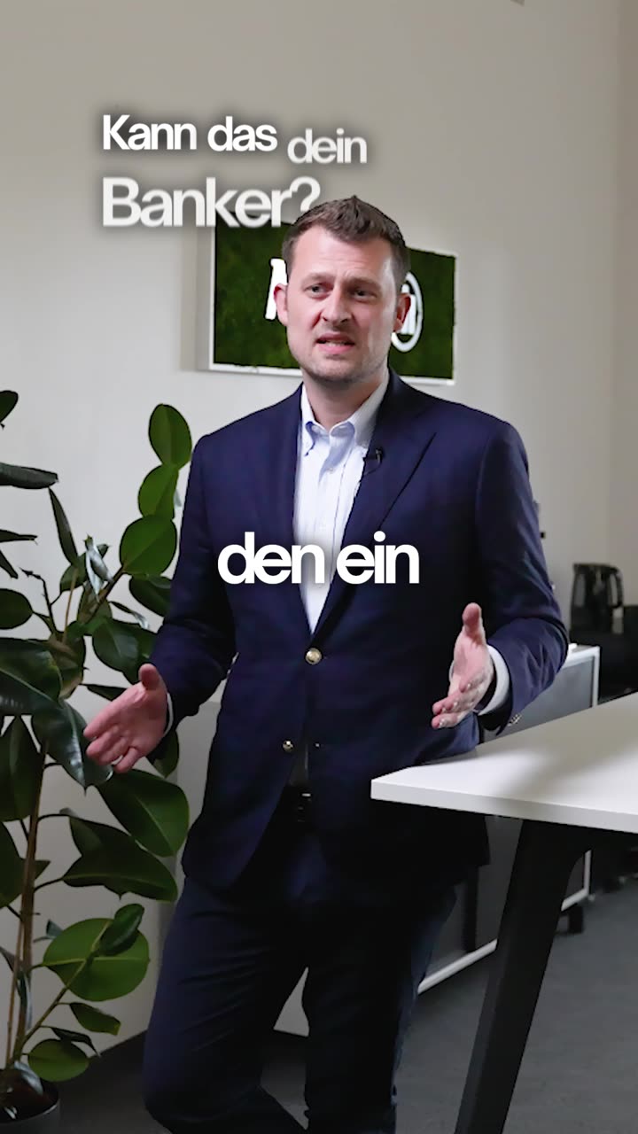 Vorschau: Versicherungsberater im Anzug, Titel Kann das dein Banker?